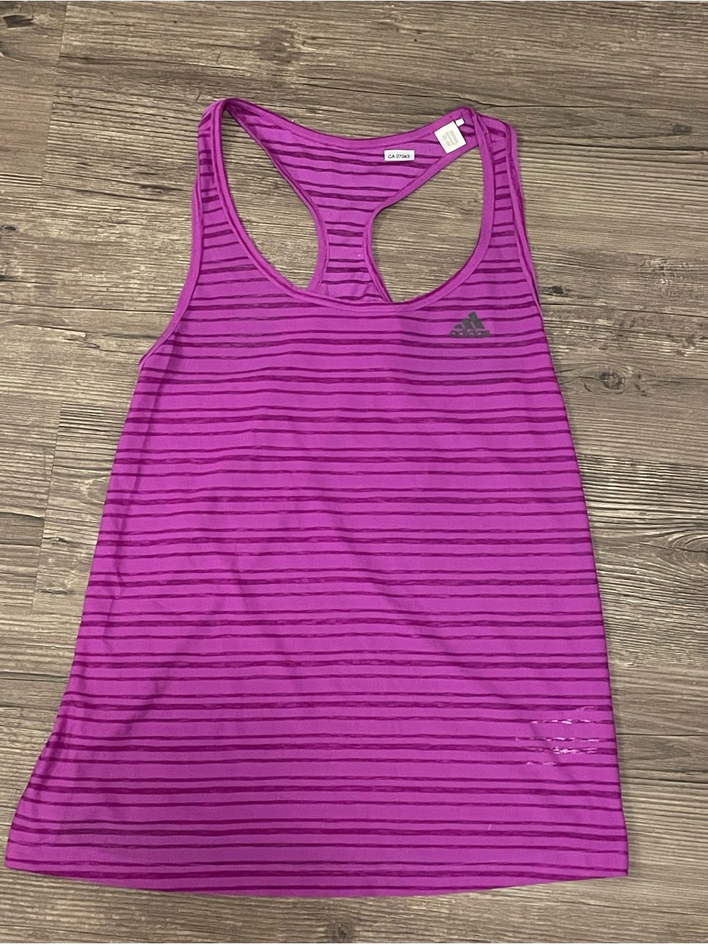 adidas Women's Magenta Striped Racerback Tank
